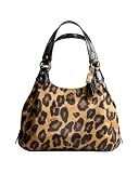 416On 5pXvL. SL160  Coach Madison Ocelot Leopard Animal Print Maggie Bag Purse Brown Reviews