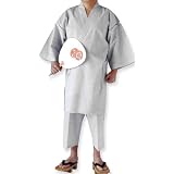 甚平 【江戸一】 白絣　亀甲　夏和服の定番柄　長く着られる本格作り