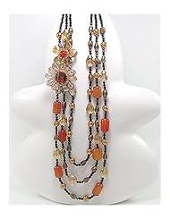 Flower Red Agate Necklace In Sterling Silver