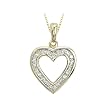 14K Yellow Gold 1/4 ct. Channel Set Diamond Heart Pendant with Chain