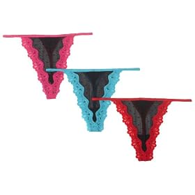 Rampage Women's 3-Pack Lace Thong