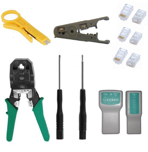 Enhanced Network Cable Tester Kit Rj11 Rj45 Crimping Tool