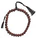 Natural Burgundy-Colored Palm Seed Prayer Beads - 33 Beads