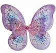 Lavender Purple Pink & Blue Fairy Princess Butterfly Costume Wings with Jeweled Rhinestone Detail and 3d Style