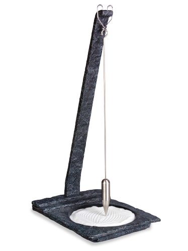 Slate, Acrylic and Stainless Steel Pit and Pendulum, 23 Inches Tall