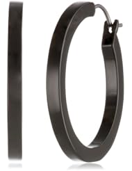 T Tahari Medium Flat Edge Hoop Earrings