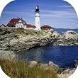 Coaster Set - 4 pcs - SQUARE - Designer Coasters: Lighthouse - (CSLH-028)