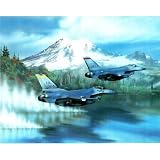 F-16s (Over Water) Art Poster Print - 16x20