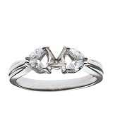14k White Gold Marquise-Cut Diamond Engagement Ring Setting (1/3 ct tw, J, I1)