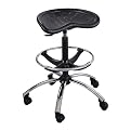 Sit-Star Stool with Foot-ring and Casters - Black
