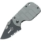 SUBCOM, Gray G-10 Handle, Black Blade, ComboEdge