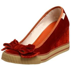 Sugar Women's Black Tie Pie Velvet Wedge