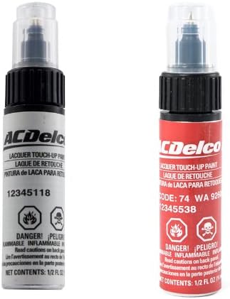 Genuine GM ACDelco Touch Up Paint Red 74U WA9260 & Clear Top Coat Two 0.5oz Bottle Kit