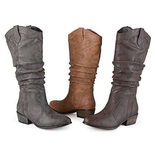 Brinley Co. Womens Faux Leather Slouch Riding Boots