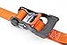 PowerTye 1.5in x 7ft Ergonomic Locking Ratchet Straps with Heavy-Duty S-Hooks - Made in USA - 1,000 lb. Working Load Limit / 3,000 lb. Breaking Strength - Orange (Pair)
