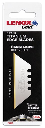 LENOX Gold 20350-GOLD5C Titanium Edge Utility Knife Blade - 5 Pack LENOX Gold 20350-GOLD5C Titanium Edge Utility Knife Blade - 5 Pack