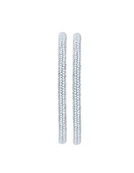 14K White Gold 4 ct. Diamond Hoop Earrings