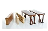 Review Spiderlegs  / Spiderlegs B3813-LW Collapsible Bench Set - Light Walnut - Sold 2 per set