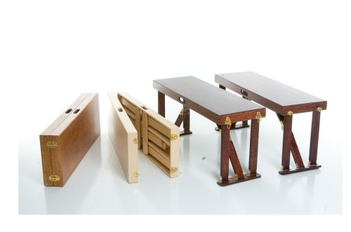 Spiderlegs B3813-LW Collapsible Bench Set - Light Walnut - Sold 2 per set