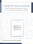 College Recommendations  Write or Wrong: The Educators' Guide to Successful Recommendation Writing