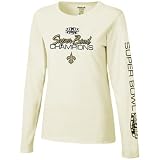 Reebok New Orleans Saints Ladies Cream Super Bowl XLIV Champions Swirly Long Sleeve T-shirt