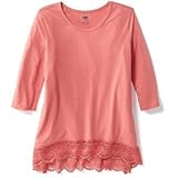 オールドネイビー OLD NAVY/ クロシェットヘムスクープネックティ タンジーグレープフルーツポーリー トップス長袖Tシャツ M【並行輸入】