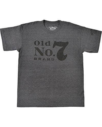 Jack Daniels Men's Daniel's Charcoal Old No. 7 Short Sleeve T-Shirt Grey XX-Large