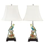 ANDREA bY SADEK PORCELAIN BIRD LAMPS PAIR
