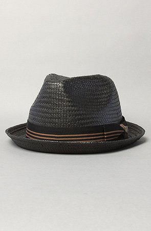 Brixton The Castor Fedora in Black Straw,Hats for Men