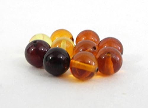 Pack of 100 Natural Baltic Amber 6mm Round Drilled Loose Beads Multi Color Alluregem 88818