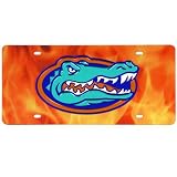 Florida Gators Flames Mirrored Logo License Plate
