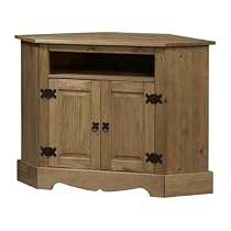 Corner TV Stand Cabinet - Santa Fe Distressed Pine Finish