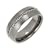 8mm Court Shape Titanium Brushed Metal Ring Highlighted With Unique Silver Wrap Around Plated Wire Design