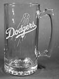 MLB Los Angeles Dodgers Laser Etched 27oz Glass Beer Mug