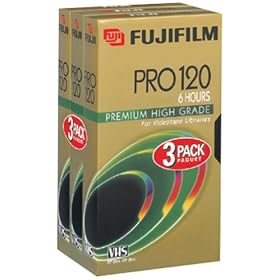 Fuji PRO T-120  High-Grade Recordable VHS Cassette Tapes (3 pack)