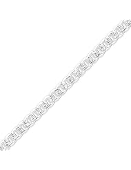 Sterling Silver 7mm Pave Curb Chain - 20 Inch