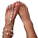 Sandistore Womens Beach Imitation Pearl Barefoot Sandal Foot Jewelry Anklet Chain