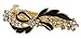 Rhinestone Accent Black Bow Tie Gold Tone Metal French Clip Hair Barrette