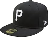 MLB Pittsburgh Pirates Black with White 59FIFTY Fitted Cap (7 3/4)
