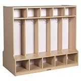 Double-Sided 10-Section Coat Locker with Bench Color: Yellow