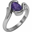 14K White Gold Amethyst Ring