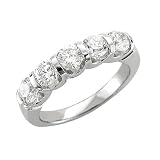 14k White Gold 5-Stone Diamond Engagement Ring / Band, Size 7 (H-I, I, 1.54 carat)