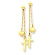 14k Heart and crossangle Post Earrings