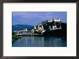 River Salzach with Hohensalzburg Fortress, Salzburg, Austria Framed Photographic Poster Print by Chris Mellor, 21x17
