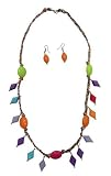 LALEELA Losange & forme ovale multicolore Pierre Collier-boucles d'oreilles Noël cadeau