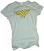 Search : Wonder Woman Distressed Logo Crop Sleeve Fitted Juniors T-Shirt