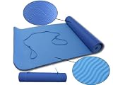 (Price for 1 Dozen) 100% Eco-friendly 6mm Navy TPE Yoga Mat with Carry Strap Sling, Non-PVC Mat, Yoga & Pilates, Yoga Accessories