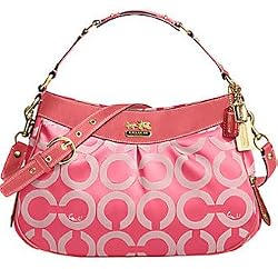 Coach Madison Signature Op Art Shoulder Bag Purse 13252 Melon
