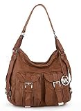 Michael Kors Princeton Luggage Leather Shoulder Hobo Handbag