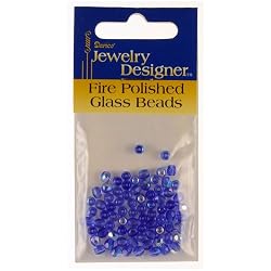 4mm Fire Polished Beads, Dk Sapphire, 75 Pc/Pkg